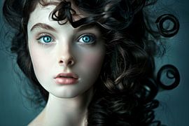 fiktives Porträt in Schwarz