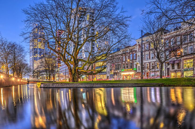 Avond op de Westersingel, Rotterdam van Frans Blok