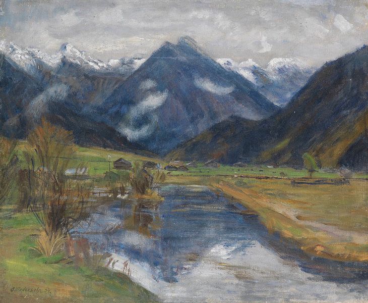 Hinterstein from water, Otto Modersohn by Masterful Masters