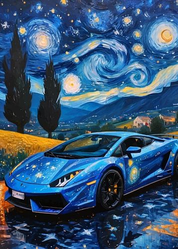 De sterrennacht Lamborghini Gallardo Blauw 2
