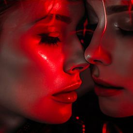 Liefde en passie met intensiteit van rode reflecties van Dunto Venaar