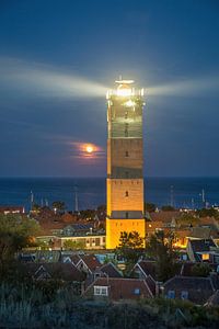 Vuurtoren de Brandaris bij nacht