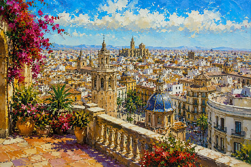 A painting of Valencia – A beautiful city in Spain.