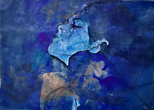 'My Blue Dress' - Woman made of wire