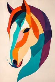 Play of colours in the horse profile by Poster Art Shop