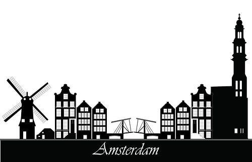 drawing from the skyline form Amsterdam in Holland