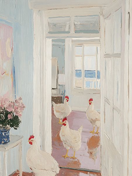 Chickens in my Kitchen by Gypsy Galleria