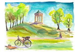 Walk through the English Garden in Munich with the Monopteros Temple