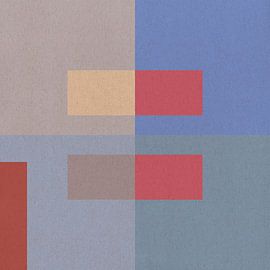 Abstrakte minimalistische bunte geometrische Kunst. Blau und Rosa von Dina Dankers