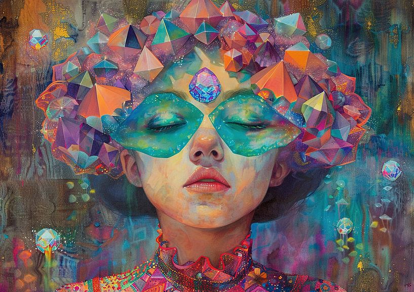 Droomgezicht | Ethereal Visionscape van Abstract Schilderij