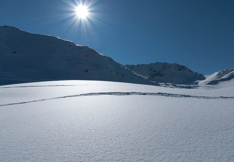 Wintersport sneeuwlandschap van Marcel van Balken
