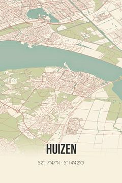 Vintage landkaart van Huizen (Noord-Holland) van Rezona