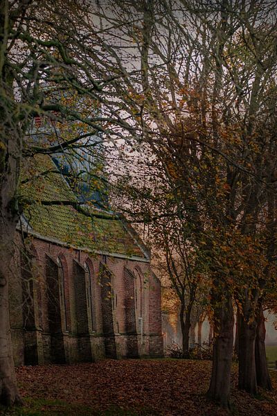 't Green Church in Lambertschaag in the evening sun by Marijke Trienekens