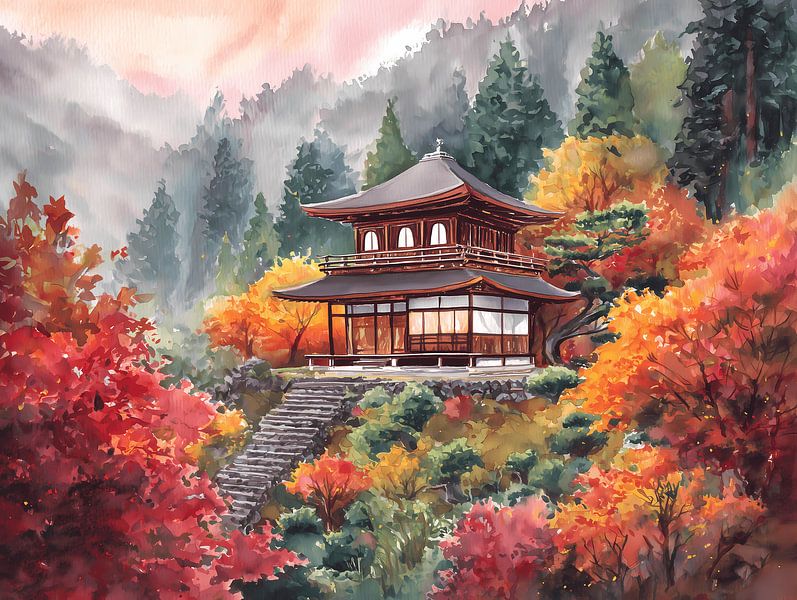 Whispers of Autumn – A Hidden Temple in the Forest by Littlewhitecat