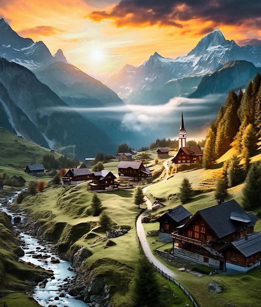 Sunrise in the Alps by fernlichtsicht