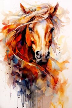 Paard aquarel kunst 5 #paard van JBJart Justyna Jaszke