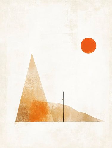 Composition géométrique avec soleil