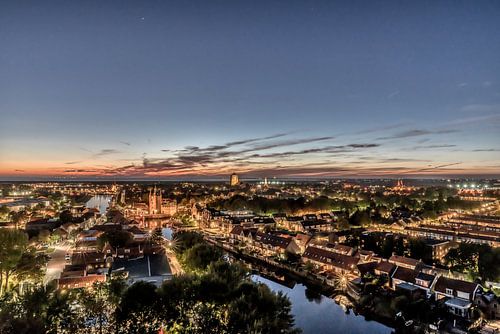 Zierikzee lights up during blue hour
