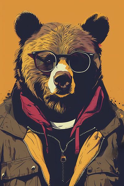 Bear with sunglasses and jacket by Imperial Art House