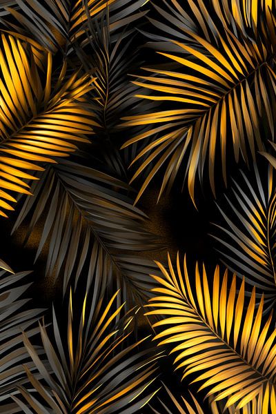 Feuilles de palmier dorées par Poster Art Shop