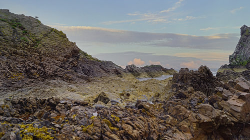 Landschap bij Bow Fiddle Rock