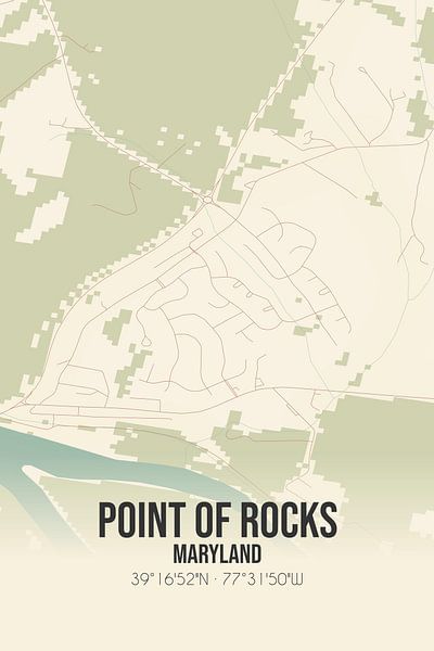 Vintage map of Point Of Rocks (Maryland), USA. by Prints of Place