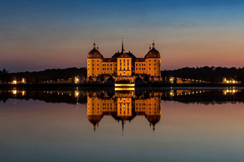 Moritzburg Castle at dusk by Christian Tobler