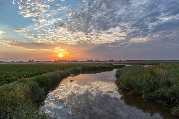 Zonsopkomst in een Zeeuwse polder by Marcel Klootwijk