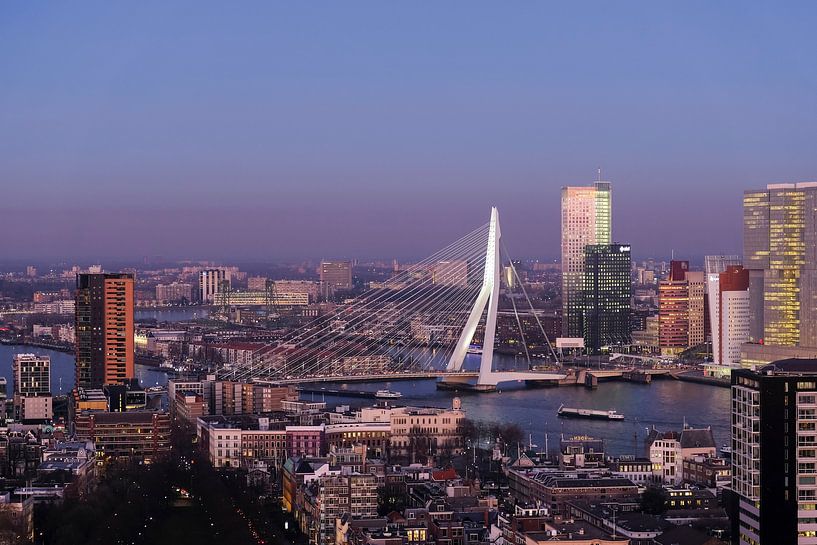Skyline of Rotterdam in evening light by Marit Lindberg