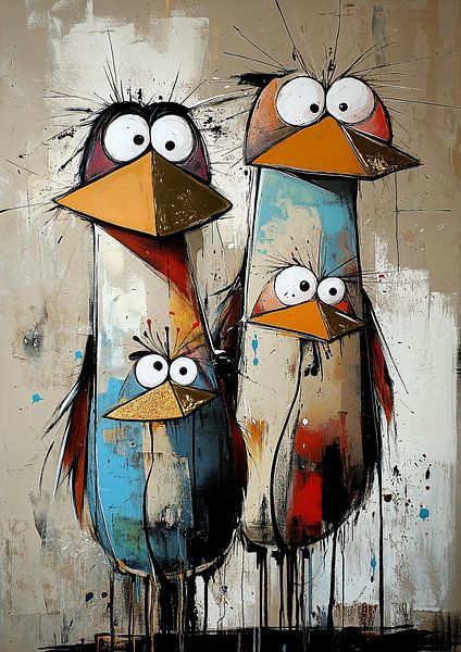 Familie Vogel von Blickfänger Gemälde