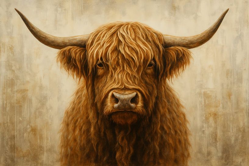 Tranquil highlander animal portrait by Imperial Art House