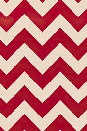 Creme Wit en Rood Art Deco Zigzag Patroon van Whale & Sons