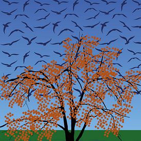 The kaki tree by Ruud van den Berg