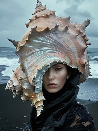 fille avec coquillage