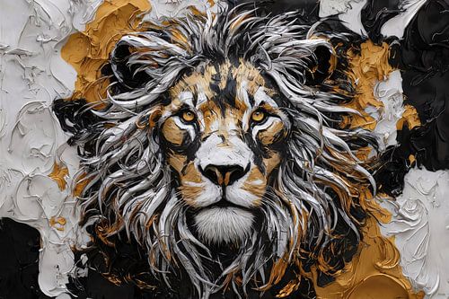 Majestueuze abstracte leeuw kunst