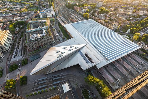 The futuristic Central Station of Rotterdam from above by MS Fotografie | Marc van der Stelt