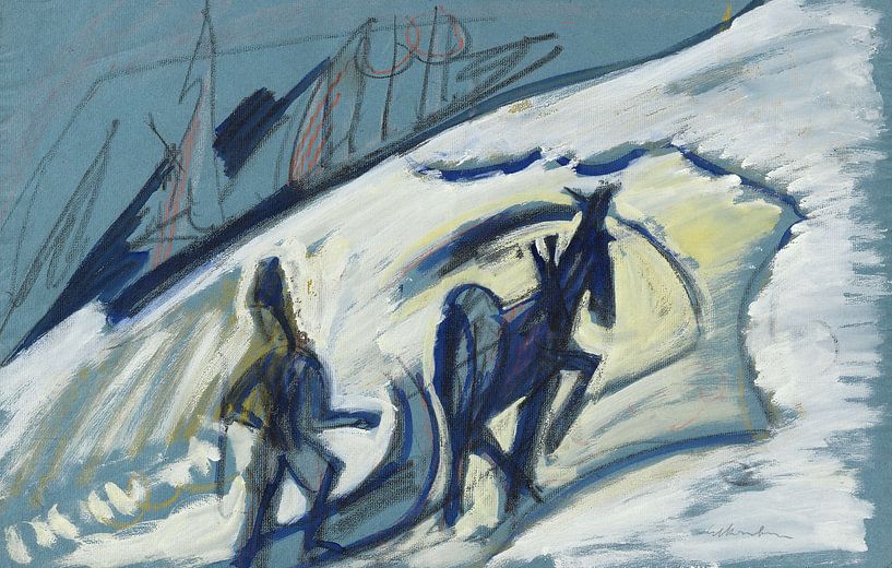 Farmer with horse-drawn sleigh, ERNST LUDWIG KIRCHNER, circa 1927 by Atelier Liesjes