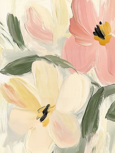 Abstract soft pastel flowers