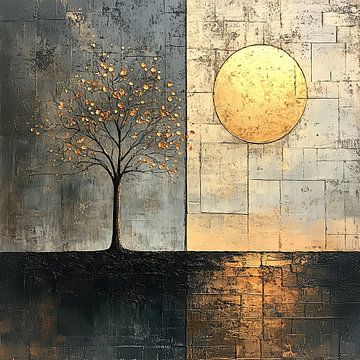 Moonlit Gold Bloom by Art Whims