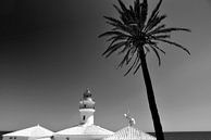 Vuurtoren, Mediterrane kust (zwart-wit) van Rob Blok thumbnail