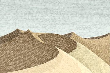 Desert landscape graphic mosaic by Richard Laschon