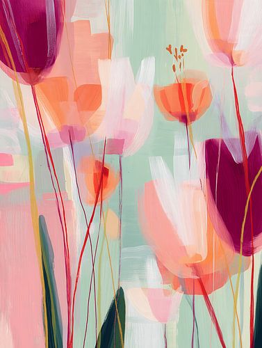 Pasteltulpen in beweging