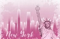 Graphic Art NEW YORK Mix No. 1 | pink | splashes van Melanie Viola thumbnail