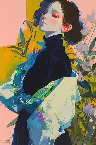 La grâce au milieu des couleurs du jardin