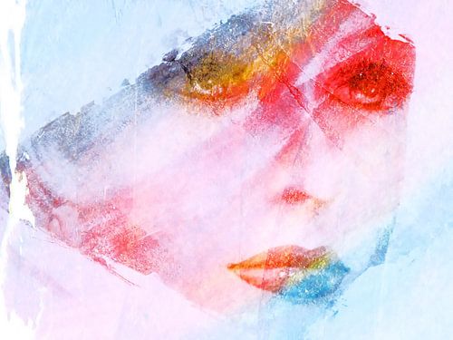 Gezicht met pastelkleuren