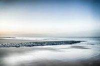 La plage de Zélande au coucher du soleil