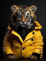 Tiger with mackintosh