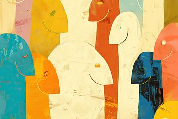 Abstract Portret | Colorful Whispers van ARTEO Schilderijen