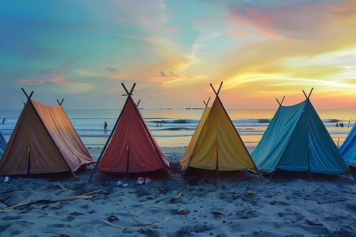 Minimalistische Strandtenten