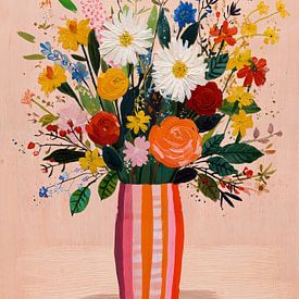 Colorful Floral Bouquet Vase by IamHome Studio